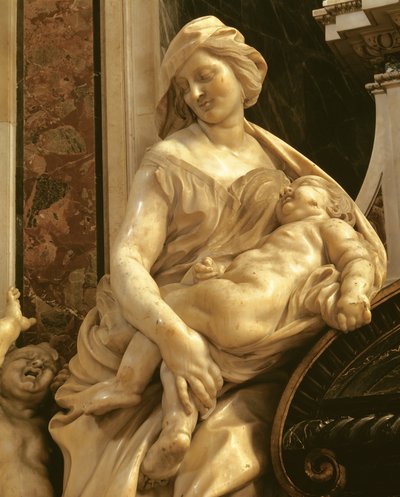 Dettaglio della Carità, dalla tomba di Urbano VIII da Gian Lorenzo Bernini